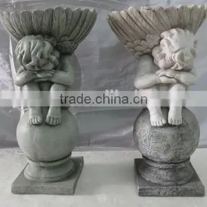 Fiberglass Clay Garden Outdoor Bird Bath thumbnail-2