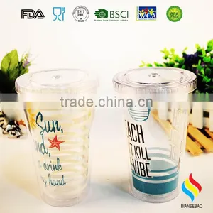 LFGB Passed PS 450ml Plastic Tumbler Cups With OEM LOGO thumbnail-2
