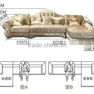 M007 French Upholstery Fabric Wooden Sofa Set Furniture Chesterfield Sofa thumbnail-6