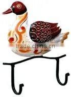 IRON PAINTED DUCK HANGER 2 HOOK thumbnail-1