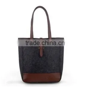 COD Department Oudi Felt Shoulder Bag European and American Style Retro Stitching Wild Green Shopping Bags for Men and Women thumbnail-1