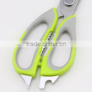 Green Handle Stainless Steel Blade Magnetic Kitchen Scissors With Cover thumbnail-2