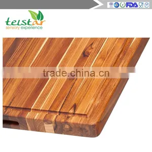 Teak Cutting Board - Rectangle Board With Hand Grip And Juice Canal (24 x 18 x 1.5 In.) thumbnail-6