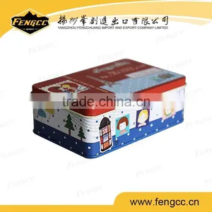 Square Food Grade Empty 4 Color Printing Tin Boxes Small Thin Metal Tin Box thumbnail-1