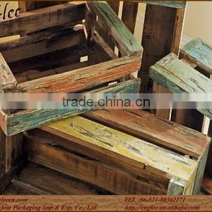 Colored Milk Wooden Crate Multi Color 12in x 17in thumbnail-1