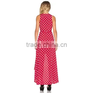 Wholesale 2016 New Design Sleeveless Long Crinkle Chiffon Full Length Party Dress thumbnail-3