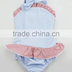 Girl Child Swimsuit Kid Seersucker Swimsuit Kids Swimwear for Girls thumbnail-5