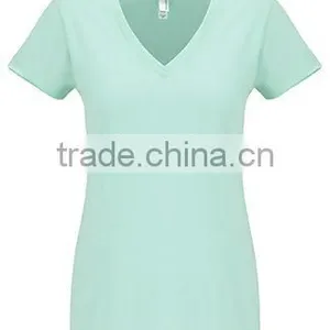 Next Level Apparel Women's Sueded S/S V-Neck Tee - Made From 60% Combed Ring-spun Cotton and 40% Polyester Jersey. thumbnail-4