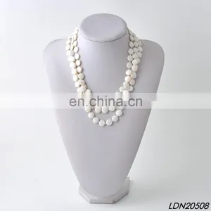 Multi Layer Ivory Shell Necklace Fashion Statement Necklace thumbnail-2