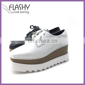 Wholesale High Heel Platform Shoes Women Leather Shoe Flat 2017 thumbnail-1