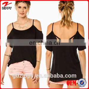 Zippy 2014 Wholesale Cheap Sexy Off Shoulder Black Top For Ladies thumbnail-1