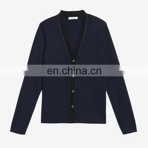 Fashion Winter Solid Color Cardigan Men Woolen Sweater Design Of Hot Selling Christmas Sweaters thumbnail-6