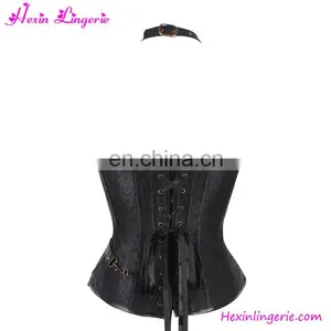 Jacquard Printed 14 Boned Slimming OverBust Steampunk Zipper Corset thumbnail-3