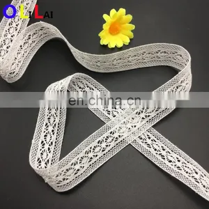 OLCT1415 2.2cm Fashion White Cotton African Tulle Lace Guipure for Ladies Dress thumbnail-4