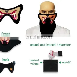 Sound Activated Glow EL Mask Panel Face Mask for Halloween thumbnail-4
