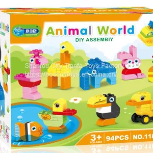 DIY Educational Toys Plastic Building Block Toy Brick for Kids Variety Animals Zoo Educational Learning Building Block DIY Toys thumbnail-1