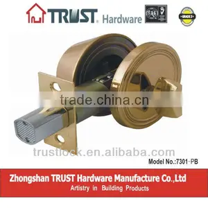 TRUST ANSI Grade 3 Single Deadbolt Lock With Brass Cylinder thumbnail-1