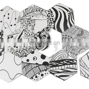 Black and White Van Gogh Plants Art Hexagonal Brick 200 * 230 Nordic Simple Wind Background Wall Decorative Brick thumbnail-2