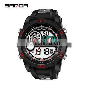 SANDA 795-1 Latest Water Resistant Analog Digital Silicone Watches Fashion Branded Wrist Watch thumbnail-4