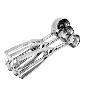 Stainless Steel Ice Cream Tools Food Cookie Spoon Ice Cream Scoop With Trigger Release thumbnail-4