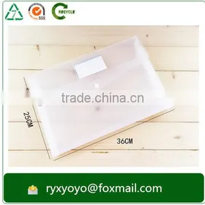 2016 High Quality pp Clear Plastic Document File Bag With Snap Button thumbnail-2
