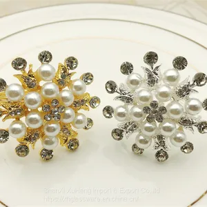 Luxury Gold Silver Metal Napkin Ring Holder Wedding Bridal Shower Gift Baptism Table Decor thumbnail-1