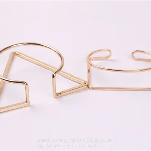 Luxury Gold Geometric Napkin Ring For Party Wedding Restaurant thumbnail-2