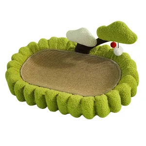 Meow Love Environmental Protection Tree Wear Resistant Shafting Green Sisal Cat Scratching Board Scratching Pad Cat Nest thumbnail-1