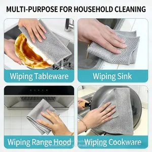 Kitchen Cleaning Wipes Dual Sided Silver Wire Dish Towels thumbnail-3