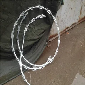 450mm Coil Diameter Concertina Razor Barbed Wire for Sale Steel Wire Galvanized thumbnail-1