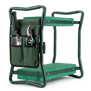 Sturdy Foldable Steel Frame Soft EVA Foam Cushion Portable 2 in 1 Kneeling Stool With Tool Pocket Garden Kneeler Seat thumbnail-4
