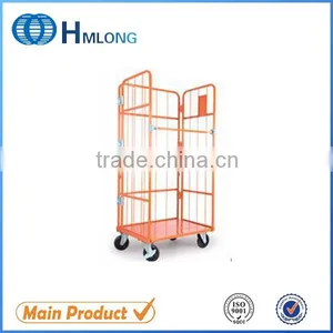 Metal Wire Mesh Folding Warehouse Rolling Cart thumbnail-1