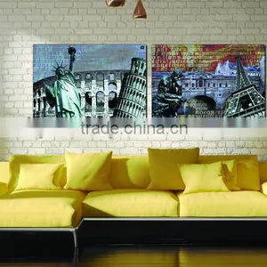 2 Panels European Style Canvas Art Prints for Living Room OM-009 thumbnail-1
