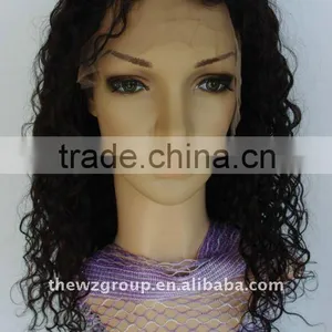 Curly 100% Malaysian Human Hair Glueless Silk Top Full Lace Wig Wholesale thumbnail-1