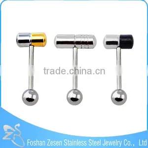 Body Jewelry Wholesale Surgical Steel Pill Tongue Ring thumbnail-1