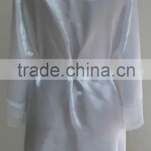 Comfortable Women White Satin Lace Robe thumbnail-4