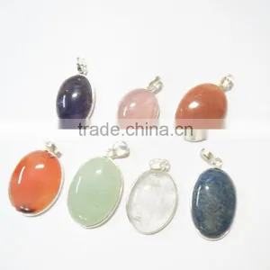 Assorted 925 STERLING Silver 925 STAMPED Natural Stone Jewelry Gemstone Pendants WHOLESALE thumbnail-1