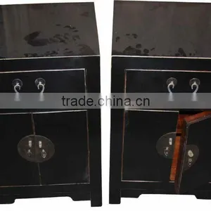 Chinese Antique One Drawer Two Door Nightstands thumbnail-1