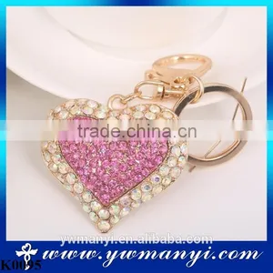 Unisex Love Heart Keychain Trendy Personalized Car Key Rings Luxury Key Holder Fashion Keychain K0095 thumbnail-1