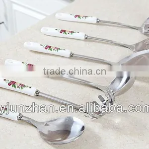 7 Pcs Stainless Steel Ceramic Handle Kitchen Utensil --- Jieyang Factory Sell Directly thumbnail-1