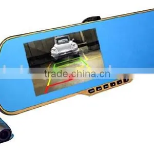 Supplier 5" TFT LCD Screen Night Vistion Dual Cams Rearview Mirror HD Car DVR thumbnail-2