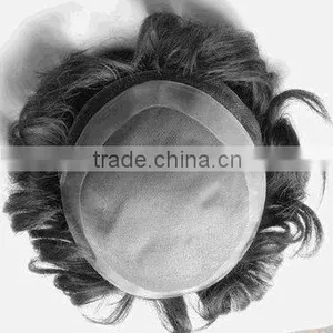 China Fine Mono Gray Hair Wig for Men, Lace Front Wig for Black Man, Hair Piece Toupee thumbnail-1