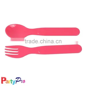 High Quality Baby Products Colorful Plastic Spoon & Fork Set thumbnail-2