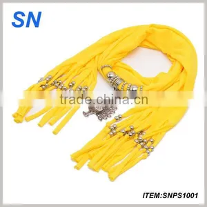 Latest Fashion Tassel Peacock Pendant Jewelry Scarf thumbnail-1