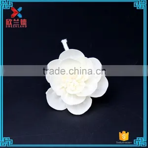 2015 New Design 8cm Hand White Camellia Sola Wood Flower for Home Decoration thumbnail-2