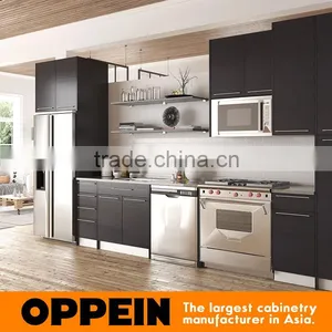 New Design Melamine Finish Cupboard Wood Veneer Kitchen Cabinet thumbnail-1