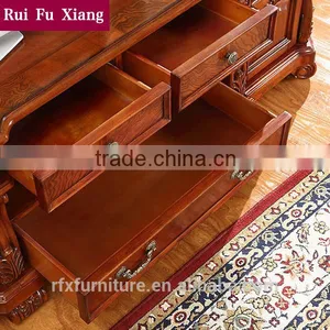 American Antique Style Solid Wood tv Cabinet With Drawers T-231 thumbnail-2