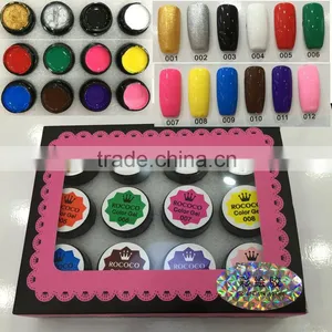 2015 Fashion Versatile uv Gel Nail Polish 12 Color Soak off Painting Gel Carving Nail Crystal Powder thumbnail-1