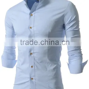 Men's Cotton Button up Shirt,2015 Men's T/C Long Sleeve Jacquard Shirt thumbnail-2