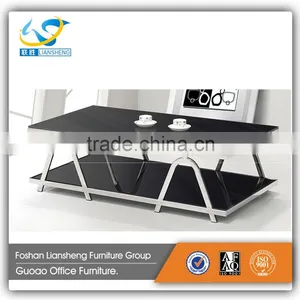 Modern Design Tempered Glass Metal Frame Coffee Table CT130 thumbnail-1